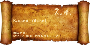 Kasper Ahmed névjegykártya